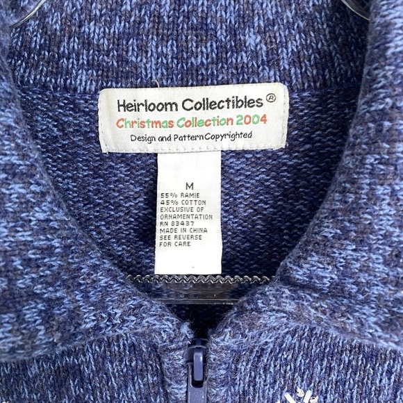 Heirloom Collectables Christmas Collection 2004 Sweater M Blue Sequin Beaded - Picture 11 of 11